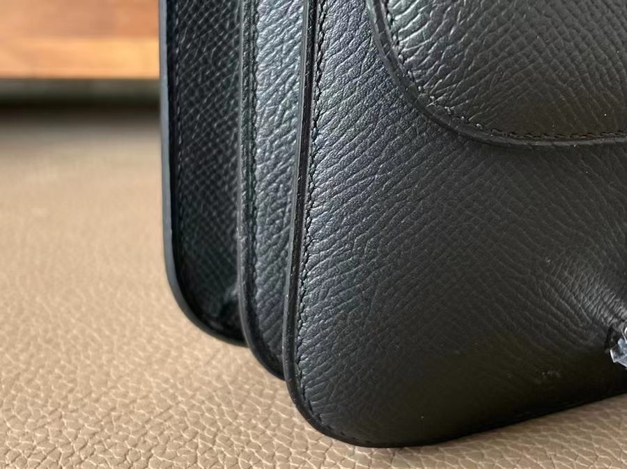 Hermès（爱马仕）Constance 康康 Epsom皮 黑色 银扣 19cm