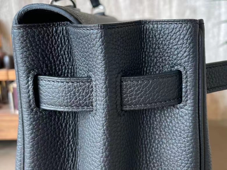 Hermès（爱马仕）Kelly 凯莉包 Togo 顶级小牛皮 CK89 黑色 银扣 35cm