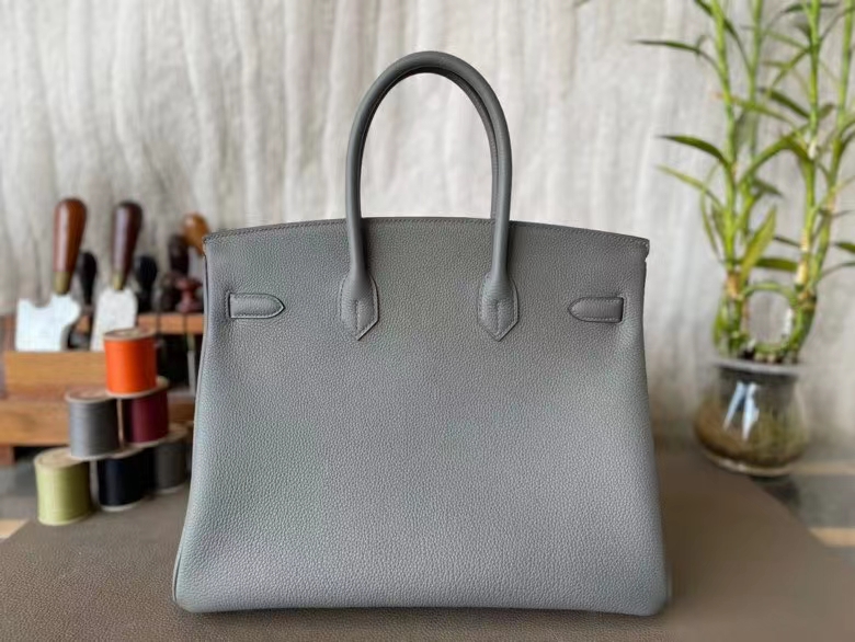 Hermès（爱马仕）Birkin 铂金包 Togo 顶级小牛皮 积雨云灰 银扣 35cm