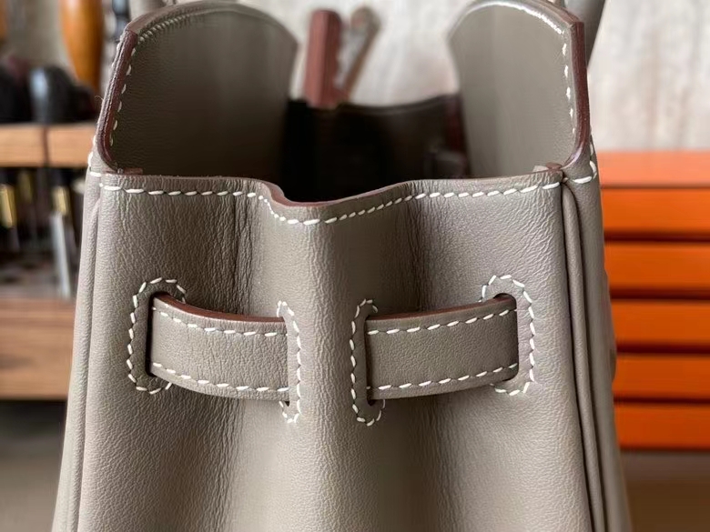 Hermès（爱马仕）Birkin shadow 幻影包 Swfit皮 大象灰 银扣 25cm